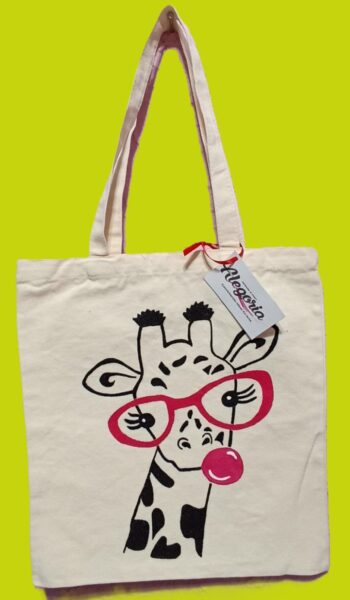Bolsa Tote Bag Jirafa con Gafas