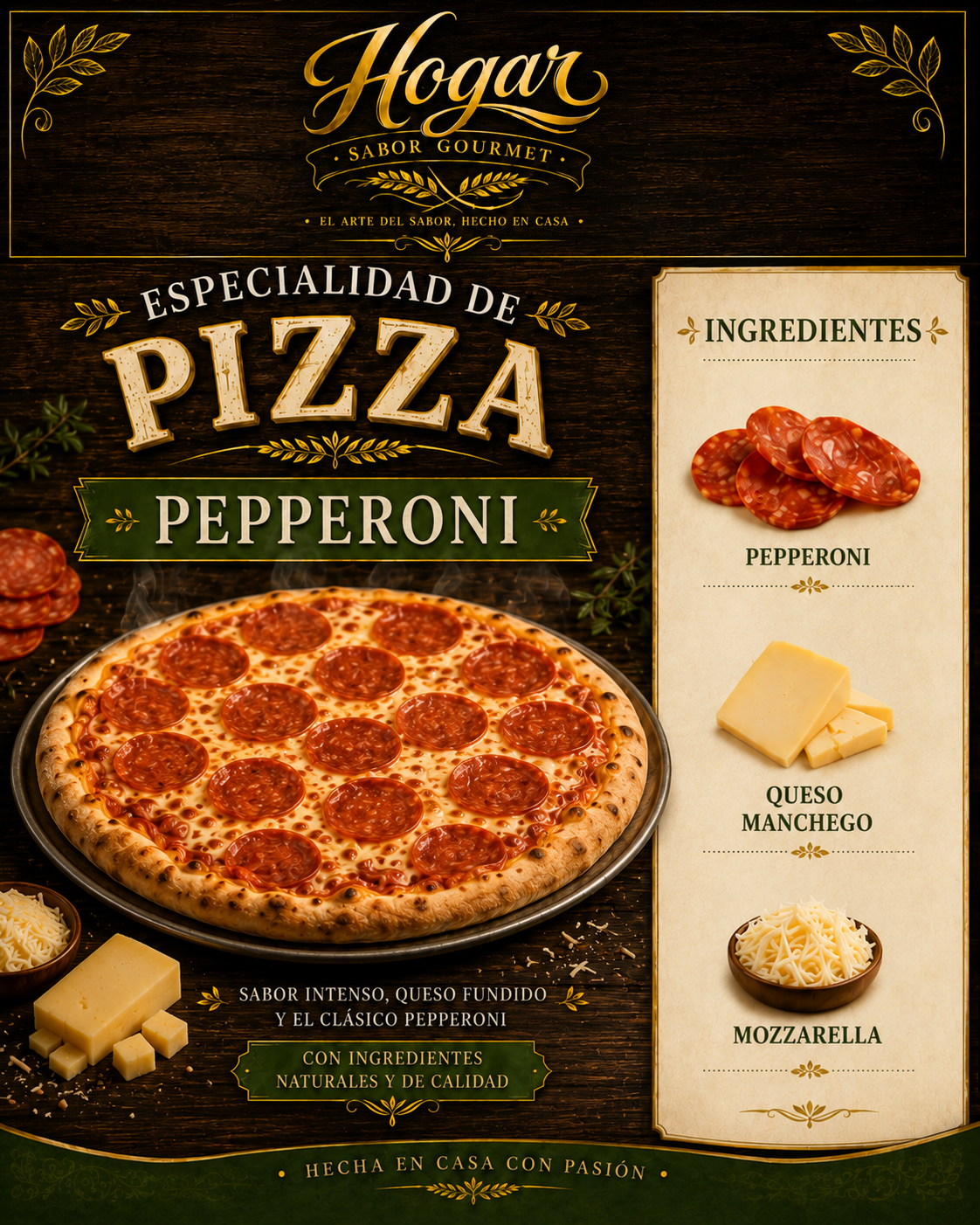 Pizza mediana + Papas Gajo + Chow Mein