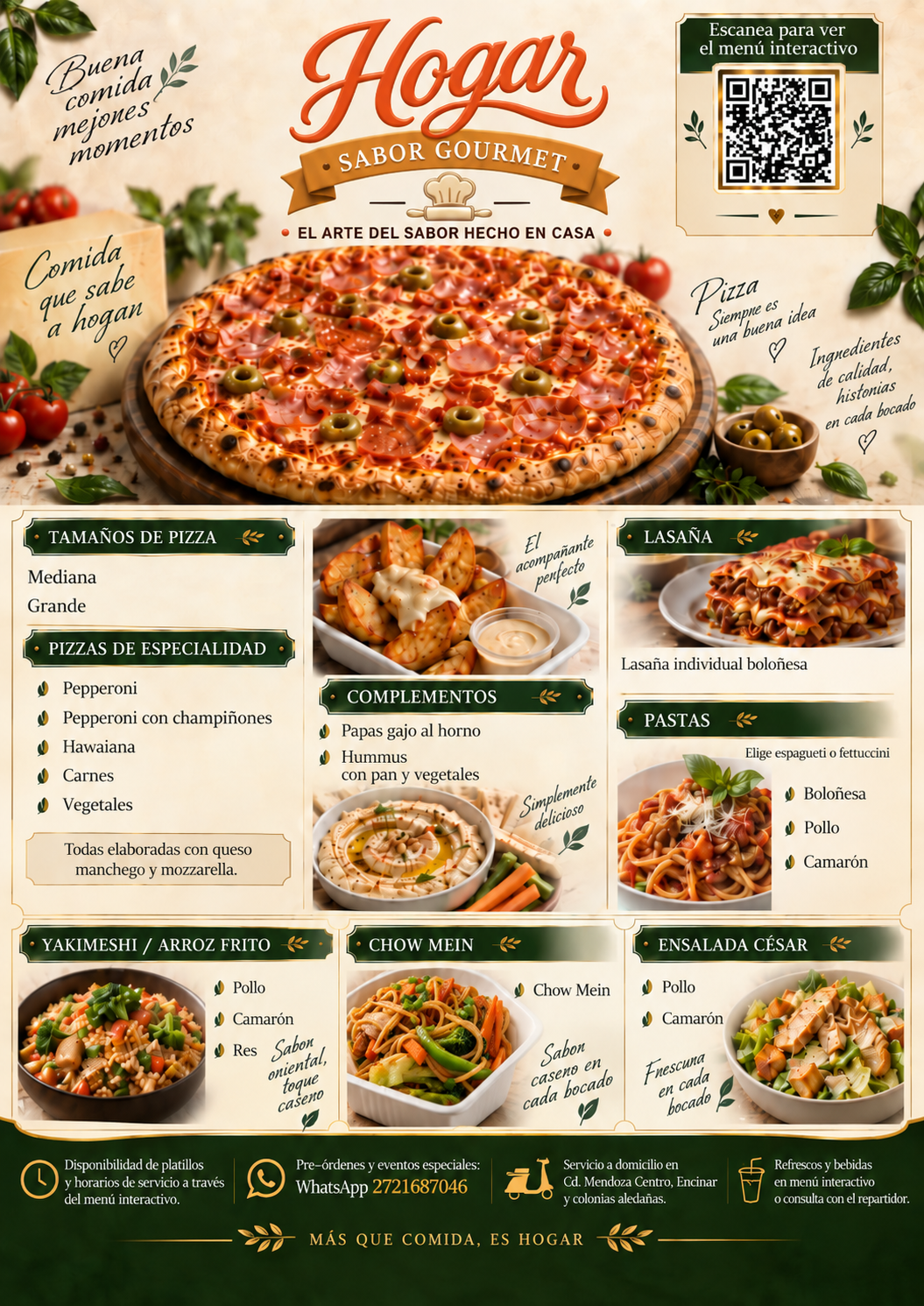 Menú de Hogar Sabor Gourmet